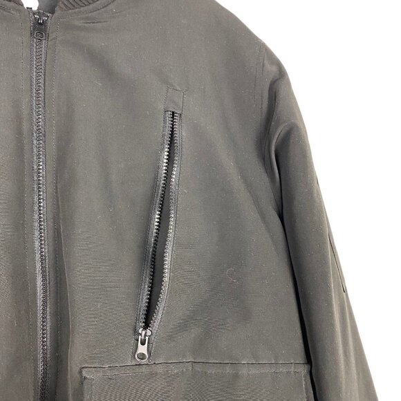 American Stitch Men's Black Reflective Long Bomber Jacket XL - Picture 12 of 14